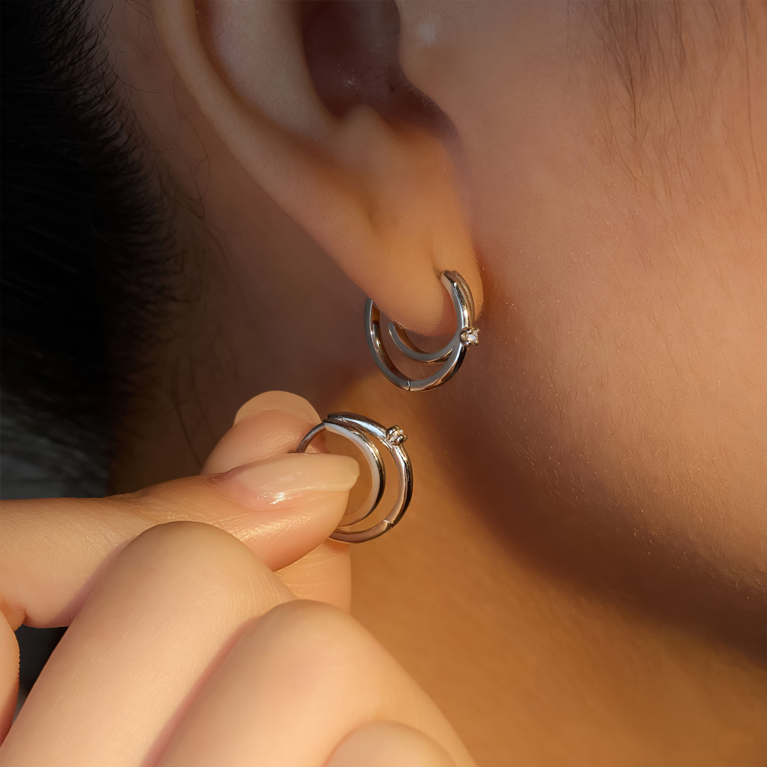 ต่างหู Double Hoop - Image 4